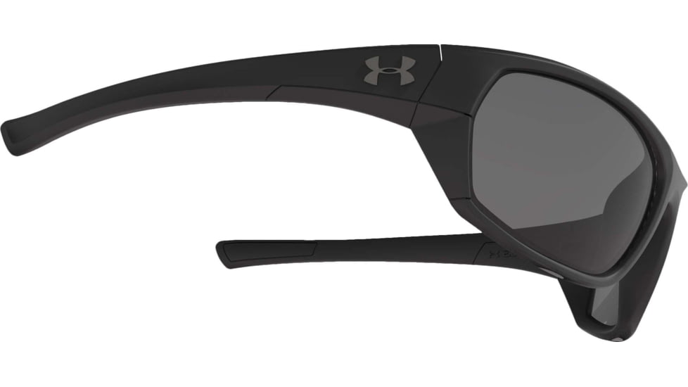 Under Armour UA Powerbrake Sunglasses, Gray Lens, Satin Black, One Size Fits Most, UA8600105-010100