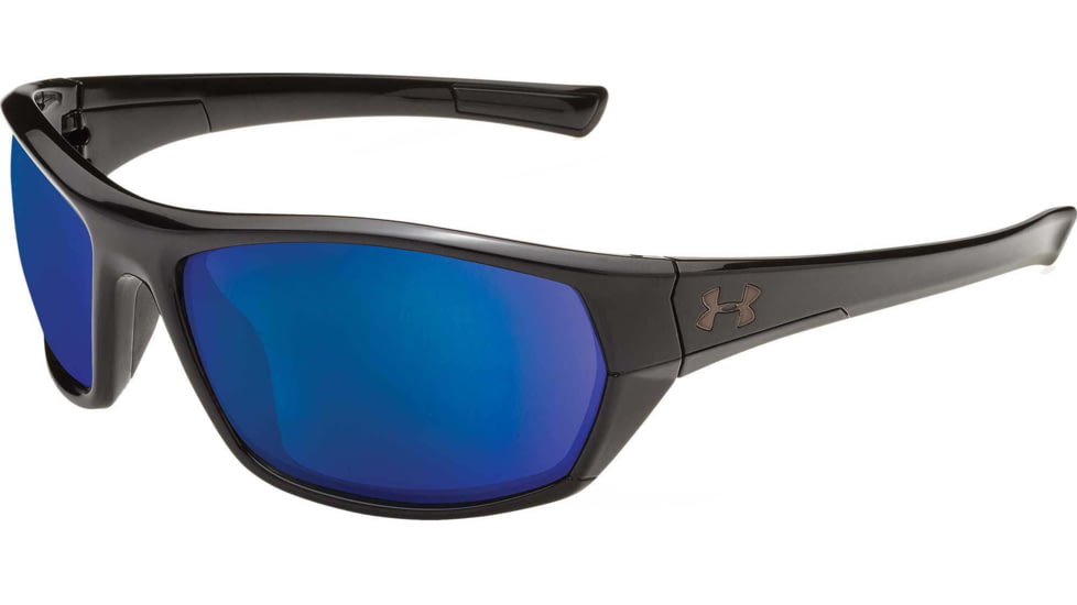 Under Armour UA Powerbrake Sunglasses, Offshore Polarized Lens, Gloss Black, One Size Fits Most, UA8650105-000167