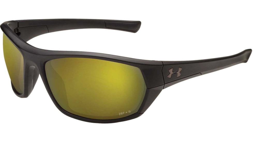 Under Armour UA Powerbrake Sunglasses, Shoreline Polarized Lens, Satin Black, One Size Fits Most, UA8650105-010137
