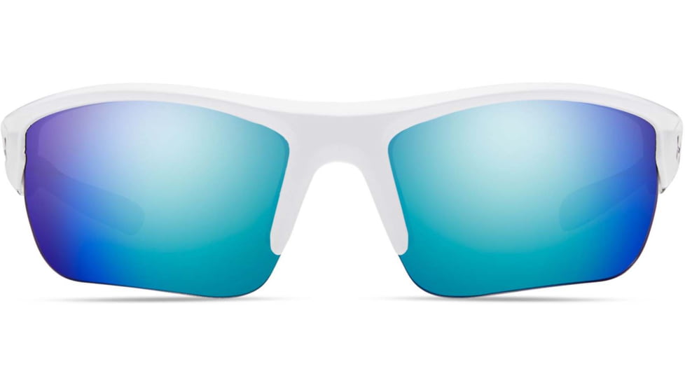 Under Armour UA Propel Sunglasses, Blue Multiflection Mirrored Lens, Satin White, One Size Fits Most, UA8600106-111861