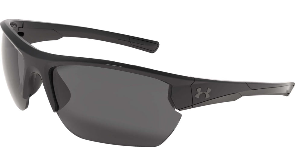 Under Armour UA Propel Sunglasses, Gray Lens, Shiny Black, One Size Fits Most, UA8600106-000100