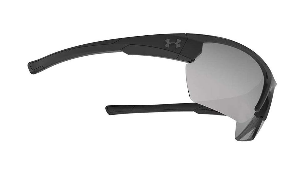 Under Armour UA Propel Sunglasses, Gray Polarized Lens, Shiny Black, One Size Fits Most, UA8640106-000118