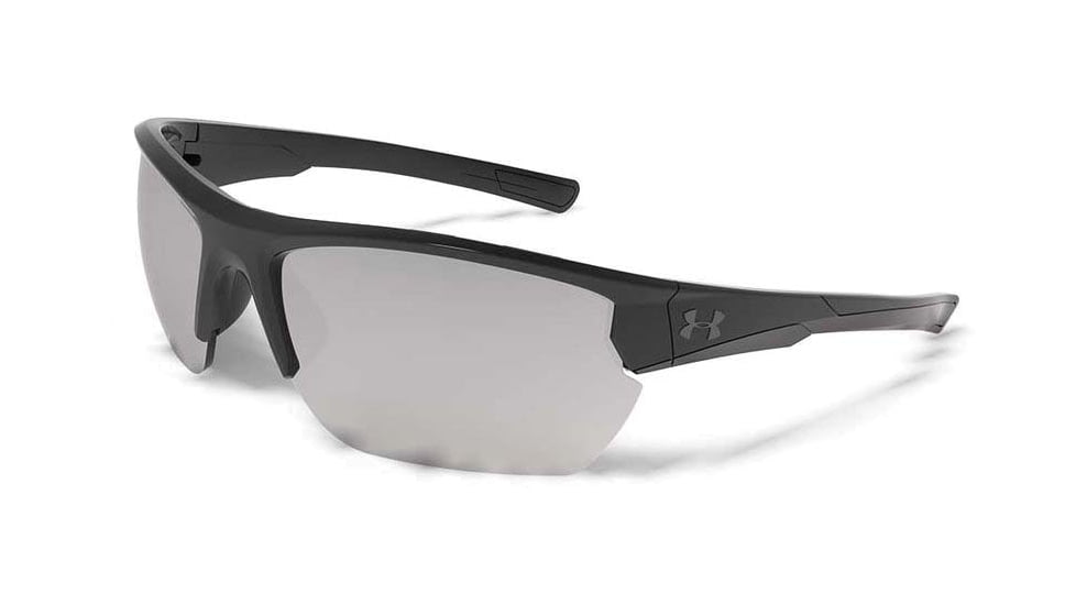Under Armour UA Propel Sunglasses, Gray Polarized Lens, Shiny Black, One Size Fits Most, UA8640106-000118