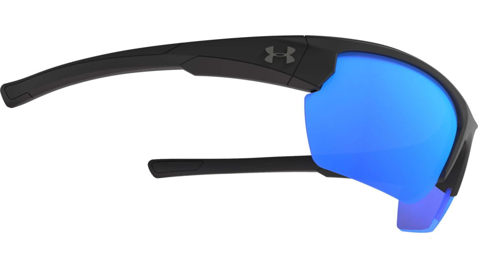 Under Armour UA Propel Sunglasses, Rubber Gray Blue Lens, Satin Black, One Size Fits Most, UA8600106-010161