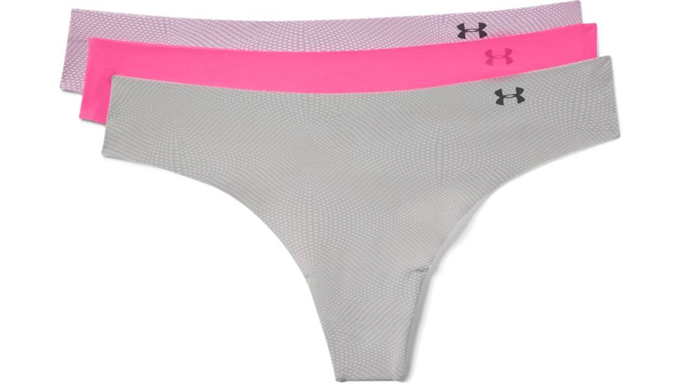 Under Armour UA Pure Stretch Print Thong - 3-Pack, Large, Terra, 1325617543LG