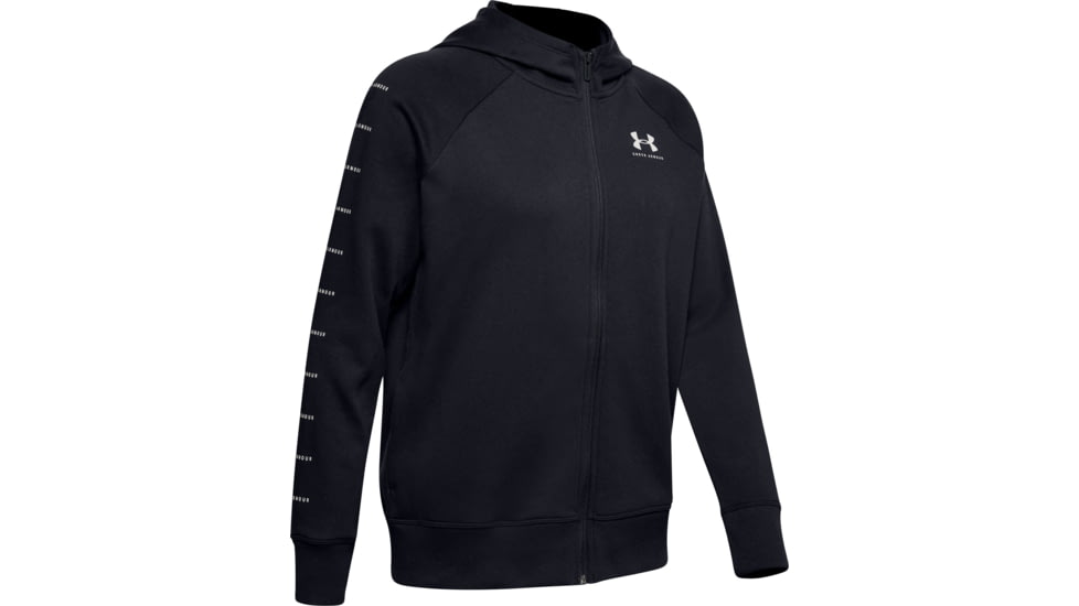 Under Armour UA Rival Fleece Sportstyle LC Sleeve Graphic Hoodie - Womens, Black, Large, 1348559001LG