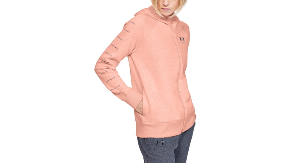 Under Armour UA Rival Fleece Sportstyle LC Sleeve Graphic Hoodie - Womens, Calla, Small, 1348559689SM