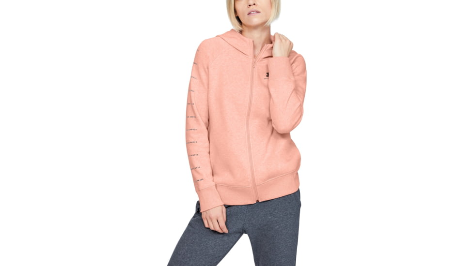 Under Armour UA Rival Fleece Sportstyle LC Sleeve Graphic Hoodie - Womens, Calla, Small, 1348559689SM