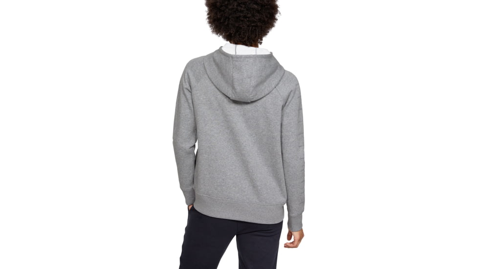 Under Armour UA Rival Fleece Sportstyle LC Sleeve Graphic Hoodie - Womens, Steel Medium Heather, Small, 1348559035SM