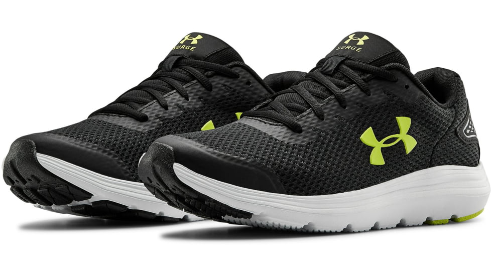 Under Armour UA Surge 2 Running Shoe - Mens, Black/Yellow, 10.5, 302259500310.5
