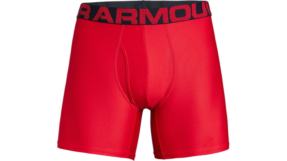 Under Armour UA Tech Boxerjock 6in 2-Pack - Mens, Red, 2X-Large, 13274156002X