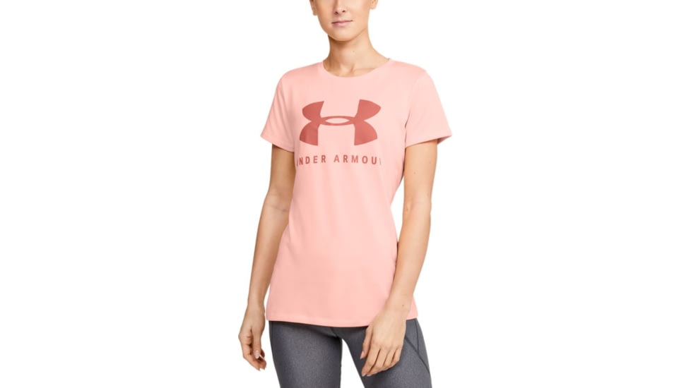 Under Armour UA Tech Logo Graphic T-Shirt - Womens, 2XL, Peach Frost, 13519638452X
