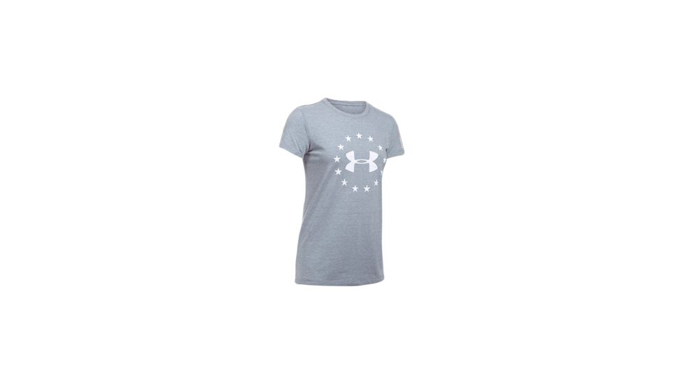 Under Armour Womens Ua Freedom Logo T, Steel Light Heather - 1300367035XXL
