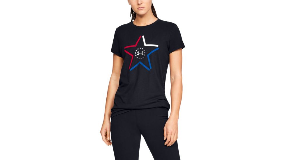 Under Armour UA Freedom Star T-Shirt - Women's, Large, Black, 1327572001LG