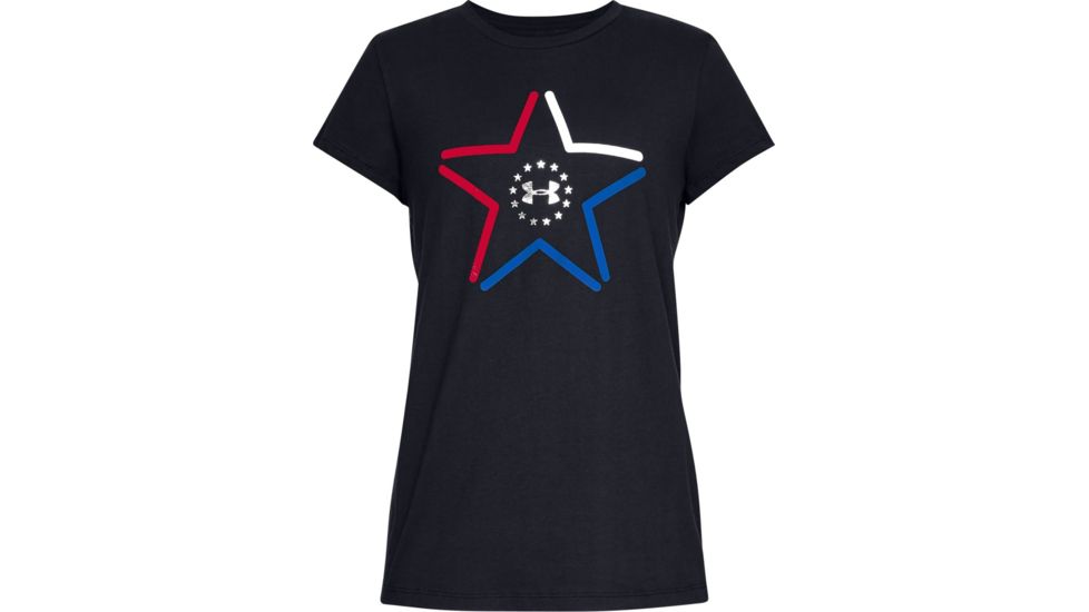 Under Armour UA Freedom Star T-Shirt - Women's, Large, Black, 1327572001LG