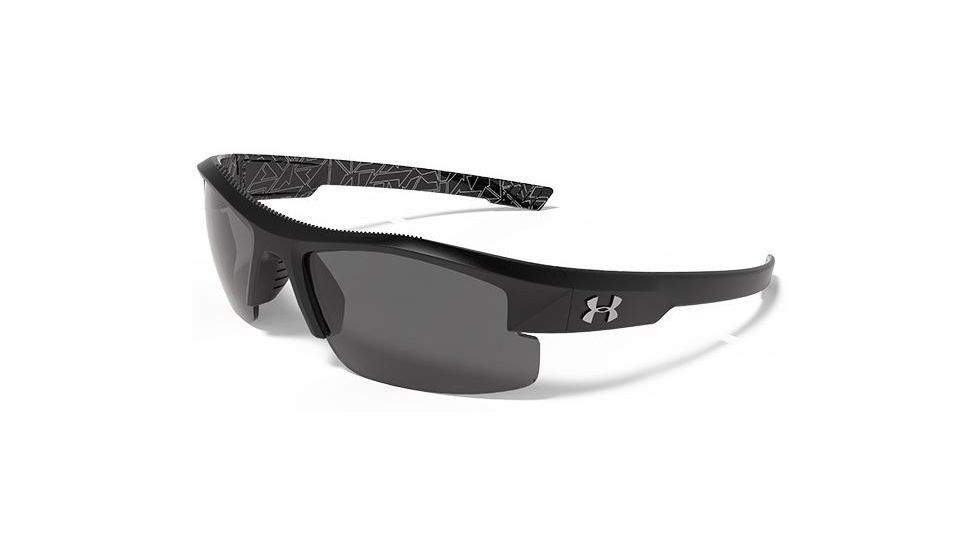 Under Armour Youth Nitro L Sunglasses, Black/Silver Frame,Gray Multiflection Lens U8600048-018801