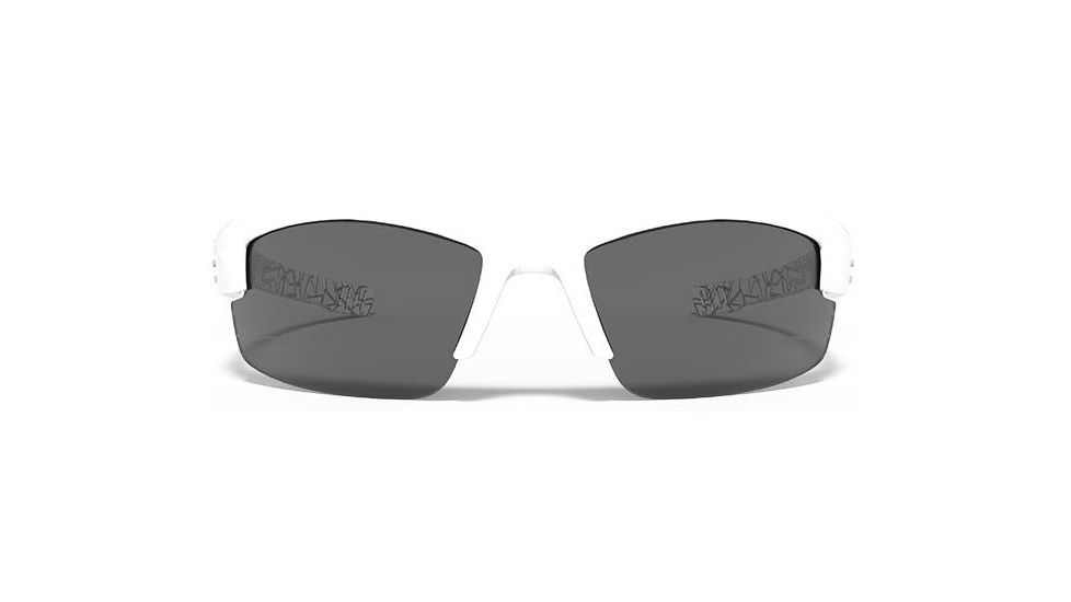 Under Armour Youth Nitro L Sunglasses, White/Black Frame, Gray Multiflection Lens U8600048-881101