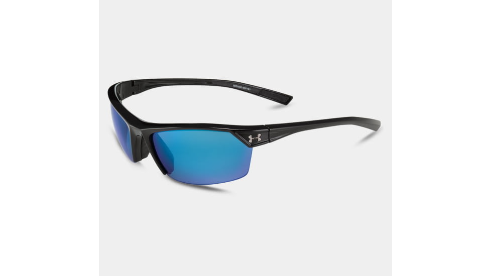 Under Armour Zone 2.0, Shiny Black Frame w/Black Rubber,Gray w/Blue ML, U8600050-000161