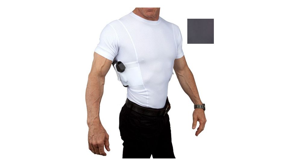 UnderTech Undercover Mens Concealment Holster Crew Neck Coolux Shirt,White,XL T1018WH-XL