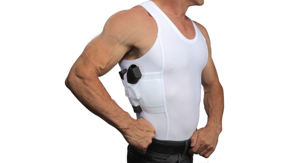 UnderTech Undercover Mens Concealment Holster Tank Top Coolux Shirt,White,XL T1276WH-XL
