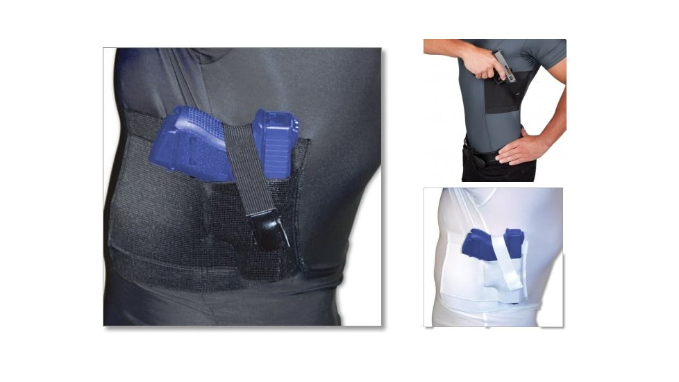 Undertech Undercover Ultimate Crew-Neck Concealment Holster Shirts, Black, Grey, White