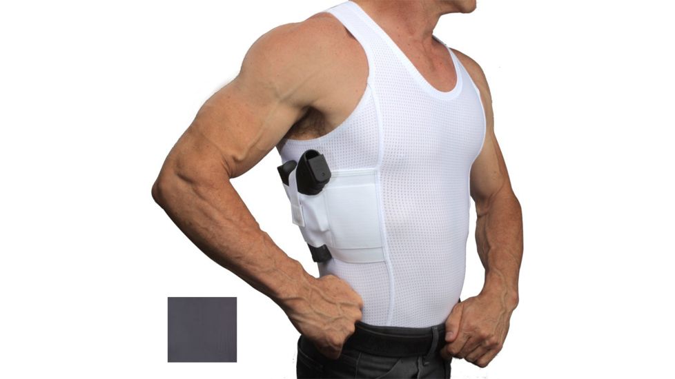 UnderTech Undercover Mens Concealment Holster Tank Top Coolux Shirt,Grey,XL T1276GR-XL