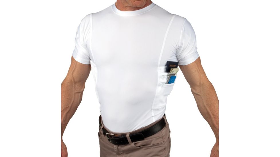 UnderTech Undercover Mens Travel Safe Crew Neck Shirt,White,2XL TS0293WT-2X