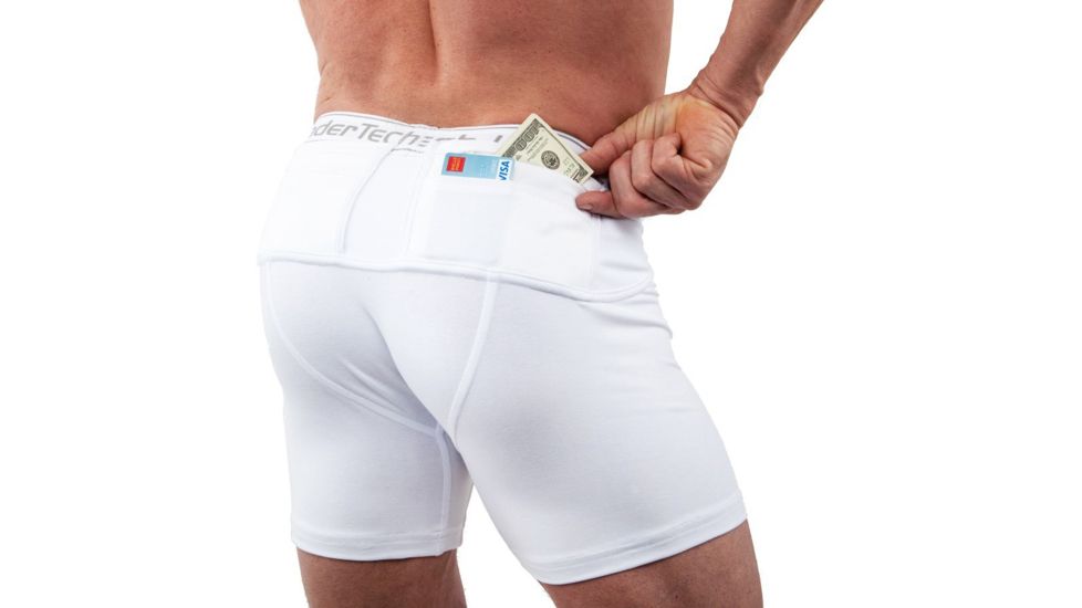 UnderTech Undercover Mens Travel Safe Shorts,White,2XL TS0562WH-2X