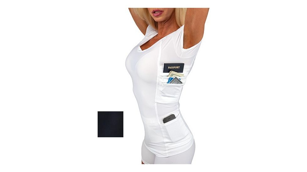 UnderTech Undercover Womens Travel Safe Shirt,Black,L TS0760BK-L