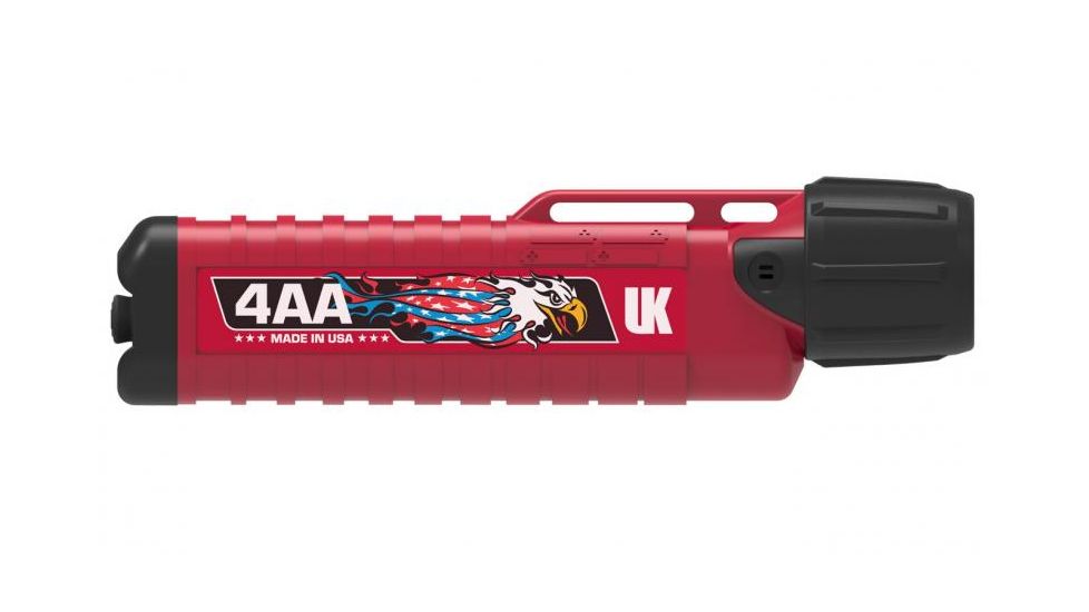 Underwater Kinetics Herculite 4AA eLED Flashlight, w/Eagle Logo, Red 514614