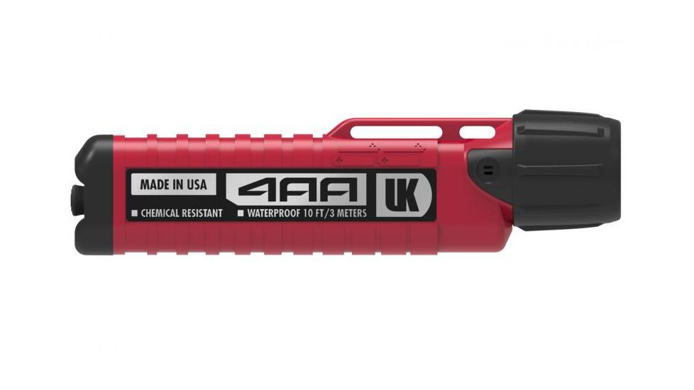 Underwater Kinetics Herculite 4AA eLED Flashlight, w/Industrial Logo, Red 514613