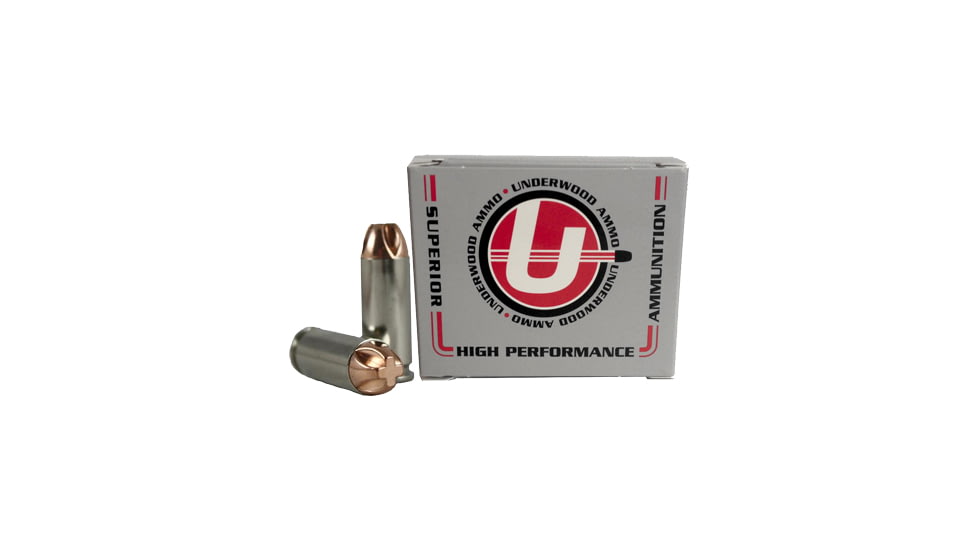 Underwood Ammo 10mm Auto 140 Grain Xtreme Penetrator Solid Monolithic Nickel Plated Brass Cased Pistol Ammo, 20 Rounds, 648