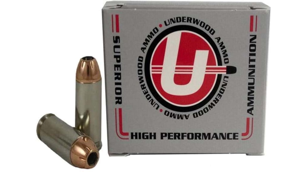 Underwood Ammo 10mm Auto 180 Grain XTP Jacketed Hollow Point Nickel Plated Brass Cased Pistol Ammo, 20 Rounds, 243