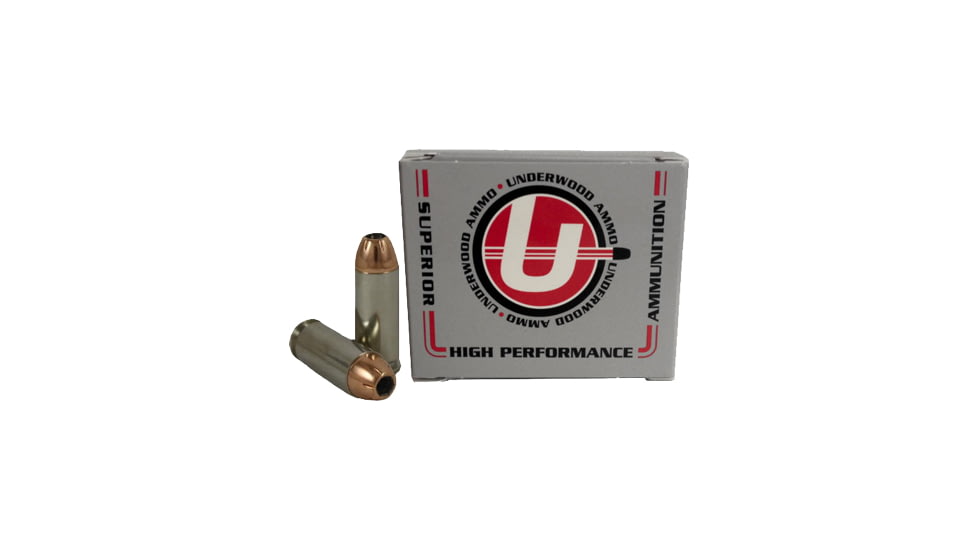 Underwood Ammo 10mm Auto 200 Grain Jacketed Hollow Point Nickel Plated Brass Cased Pistol Ammo, 20 Rounds, 247