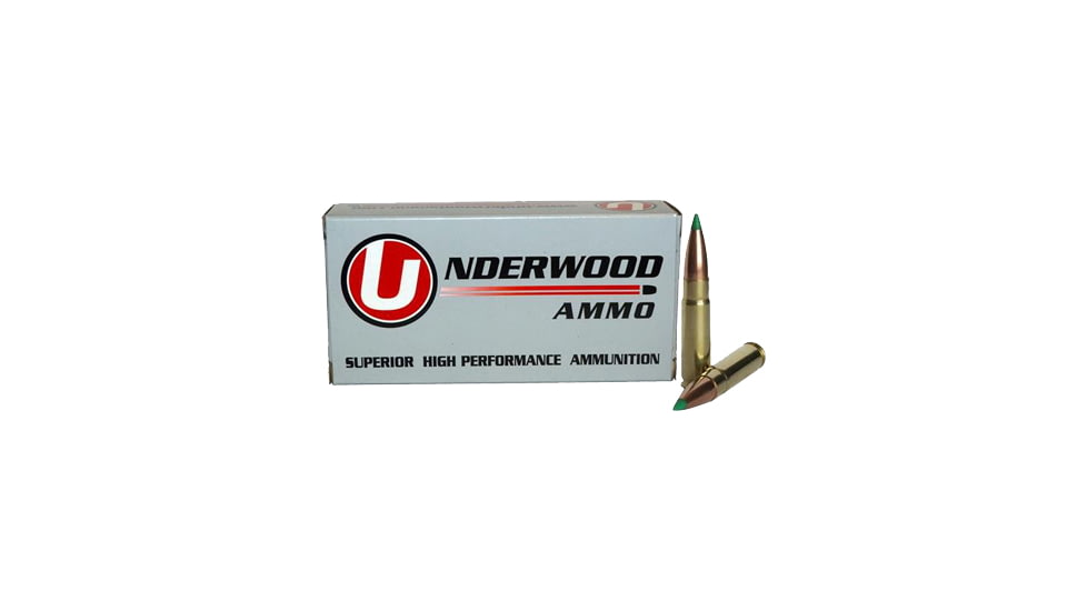 Underwood Ammo .300 AAC Blackout 125 Grain Polymer Tipped Spitzer Nickel Plated Brass Cased Rifle Ammo, 20 Rounds, 418