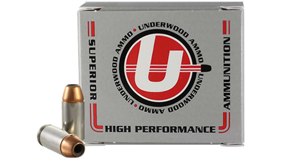 Underwood Ammo .40 S&amp;W 150 Grain Jacketed Hollow Point Nickel Plated Brass Cased Pistol Ammo, 20 Rounds, 222
