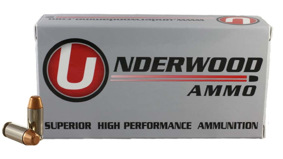 Underwood Ammo .40 S&amp;W 180 Grain Full Metal Jacket Nickel Plated Brass Cased Pistol Ammo, 50 Rounds, 227