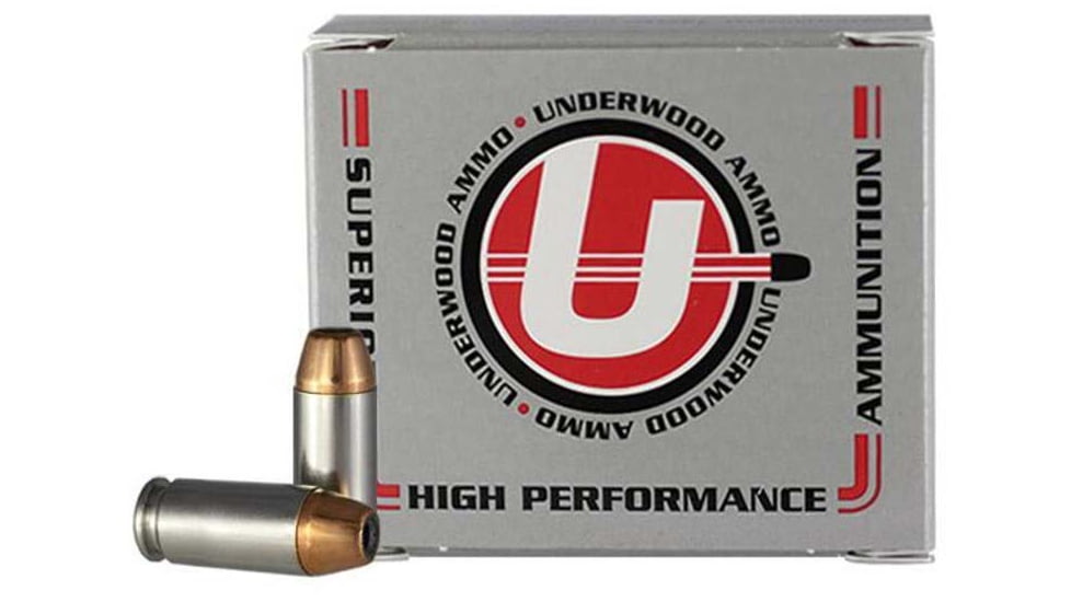 Underwood Ammo .40 S&amp;W 200 Grain Jacketed Hollow Point Nickel Plated Brass Cased Pistol Ammo, 20 Rounds, 228