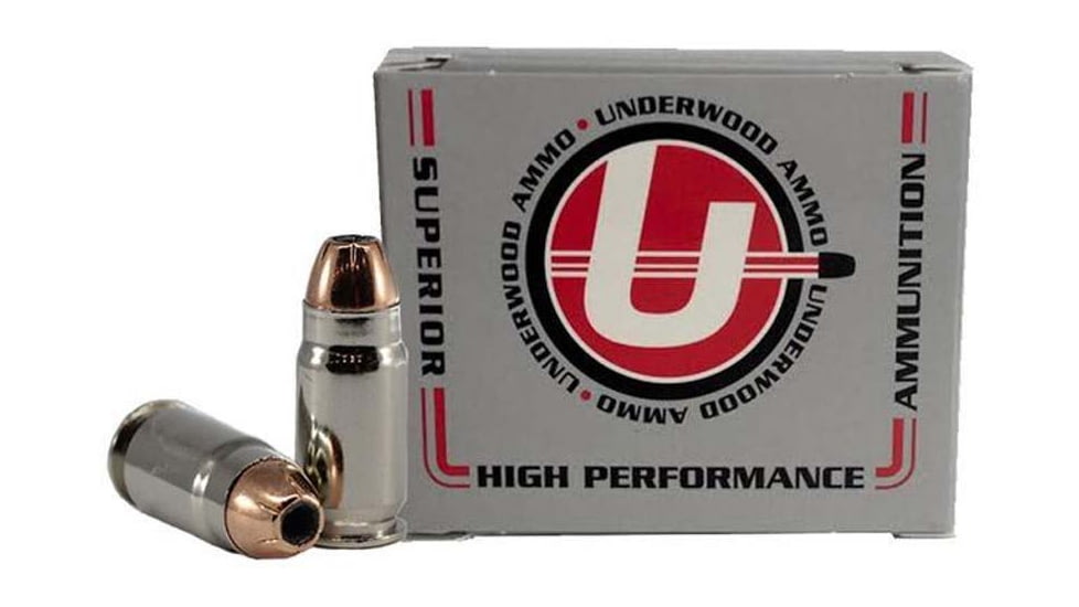 Underwood Ammo .40 Super 200 Grain Jacketed Hollow Point Nickel Plated Brass Cased Pistol Ammo, 20 Rounds, 636