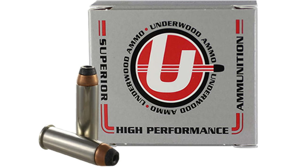 Underwood Ammo .41 Remington Magnum 210 Grain Jacketed Hollow Point Nickel Plated Brass Cased Pistol Ammo, 20 Rounds, 430