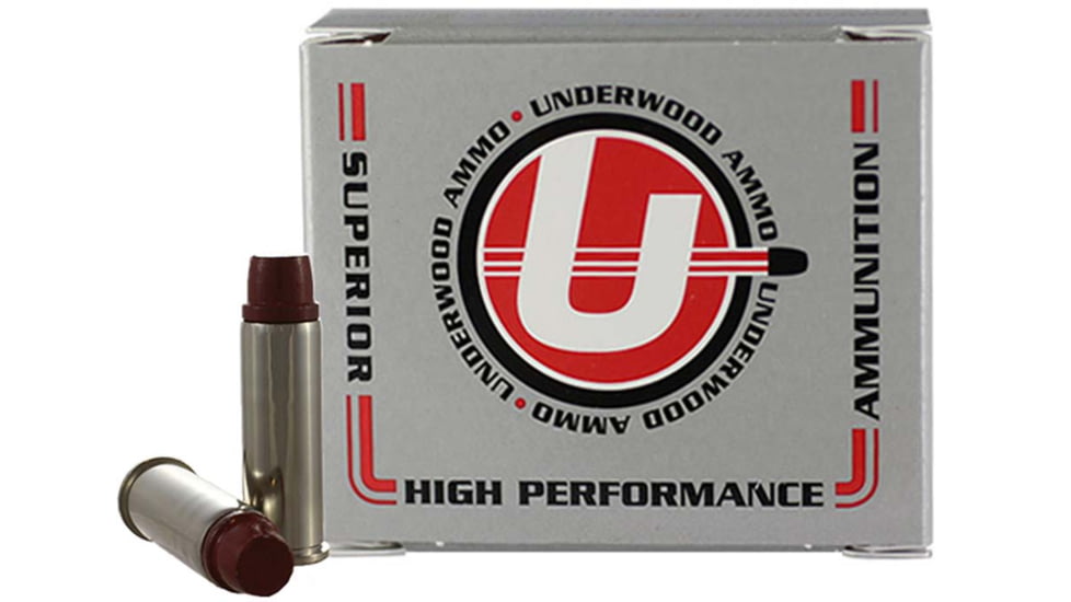 Underwood Ammo .41 Remington Magnum 230 Grain Coated Hard Cast Nickel Plated Brass Cased Pistol Ammo, 20 Rounds, 745