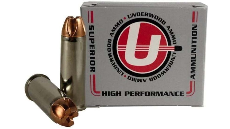 Underwood Ammo .44 Remington Magnum 220 Grain Solid Monolithic Nickel Plated Brass Cased Pistol Ammo, 20 Rounds, 841