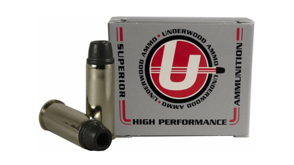 Underwood Ammo .44 Special 190 Grain Coated Soft Cast Semi-Wadcutter Hollow Point Nickel Plated Brass Cased Pistol Ammo, 20 Rounds, 742