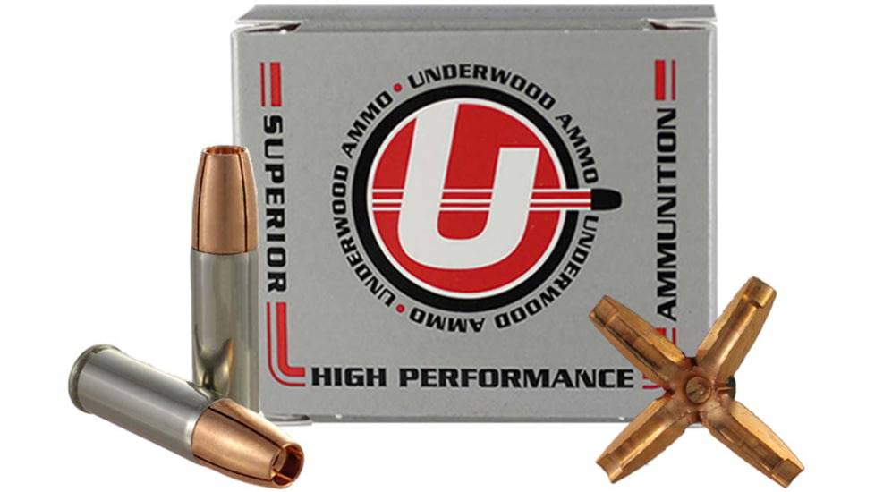 Underwood Ammo .45 Colt 220 Grain Solid Monolithic Hollow Point Nickel Plated Brass Cased Pistol Ammo, 20 Rounds, 458