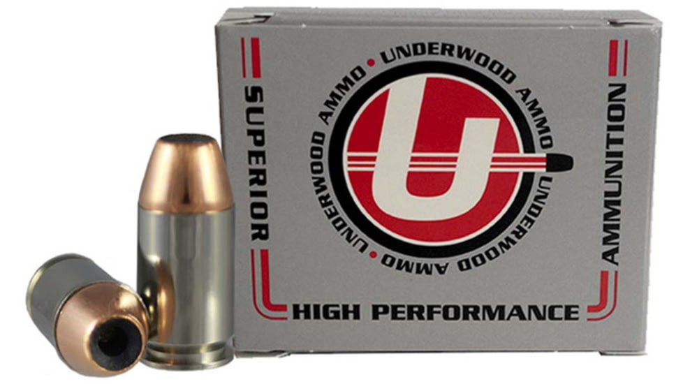 Underwood Ammo .45 GAP 185 Grain Jacketed Hollow Point Nickel Plated Brass Cased Pistol Ammo, 20 Rounds, 443