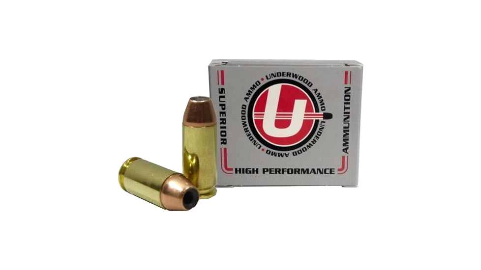 Underwood Ammo .460 Rowland 185 Grain Jacketed Hollow Point Nickel Plated Brass Cased Pistol Ammo, 20 Rounds, 627