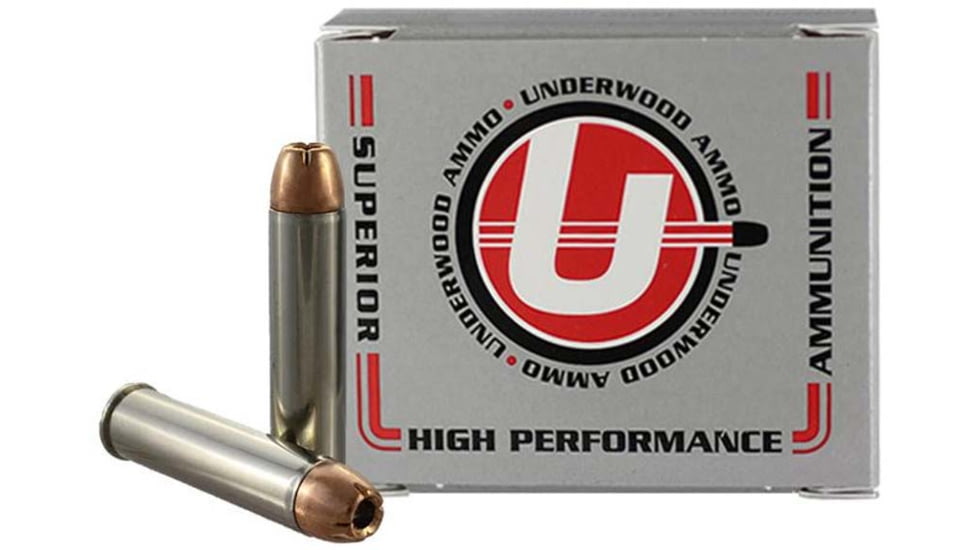 Underwood Ammo .460 S&amp;W Magnum 300 Grain Jacketed Hollow Point Nickel Plated Brass Cased Pistol Ammo, 20 Rounds, 345