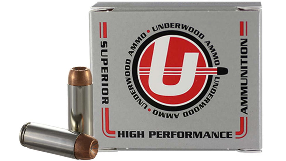 Underwood Ammo .50 Action Express 300 Grain Jacketed Hollow Point Nickel Plated Brass Cased Pistol Ammo, 20 Rounds, 510
