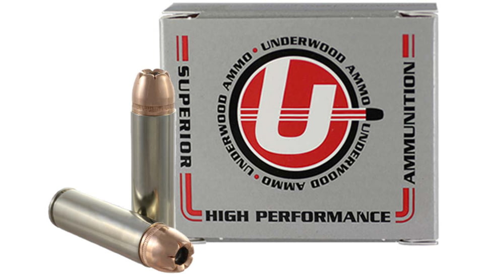 Underwood Ammo .500 Auto Max 350 Grain Jacketed Hollow Point Nickel Plated Brass Cased Rifle Ammo, 20 Rounds, 926