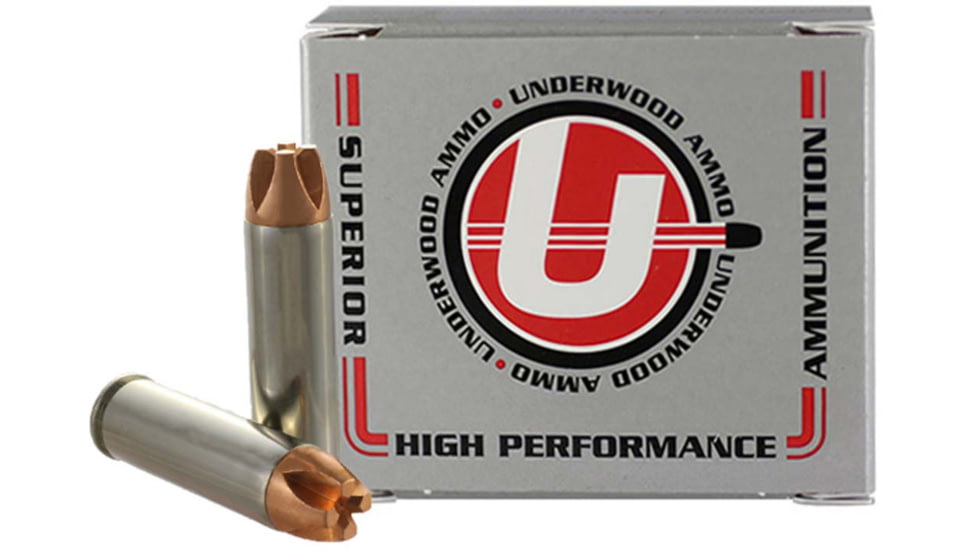 Underwood Ammo .500 S&amp;W Magnum 350 Grain Solid Monolithic Nickel Plated Brass Cased Pistol Ammo, 20 Rounds, 839